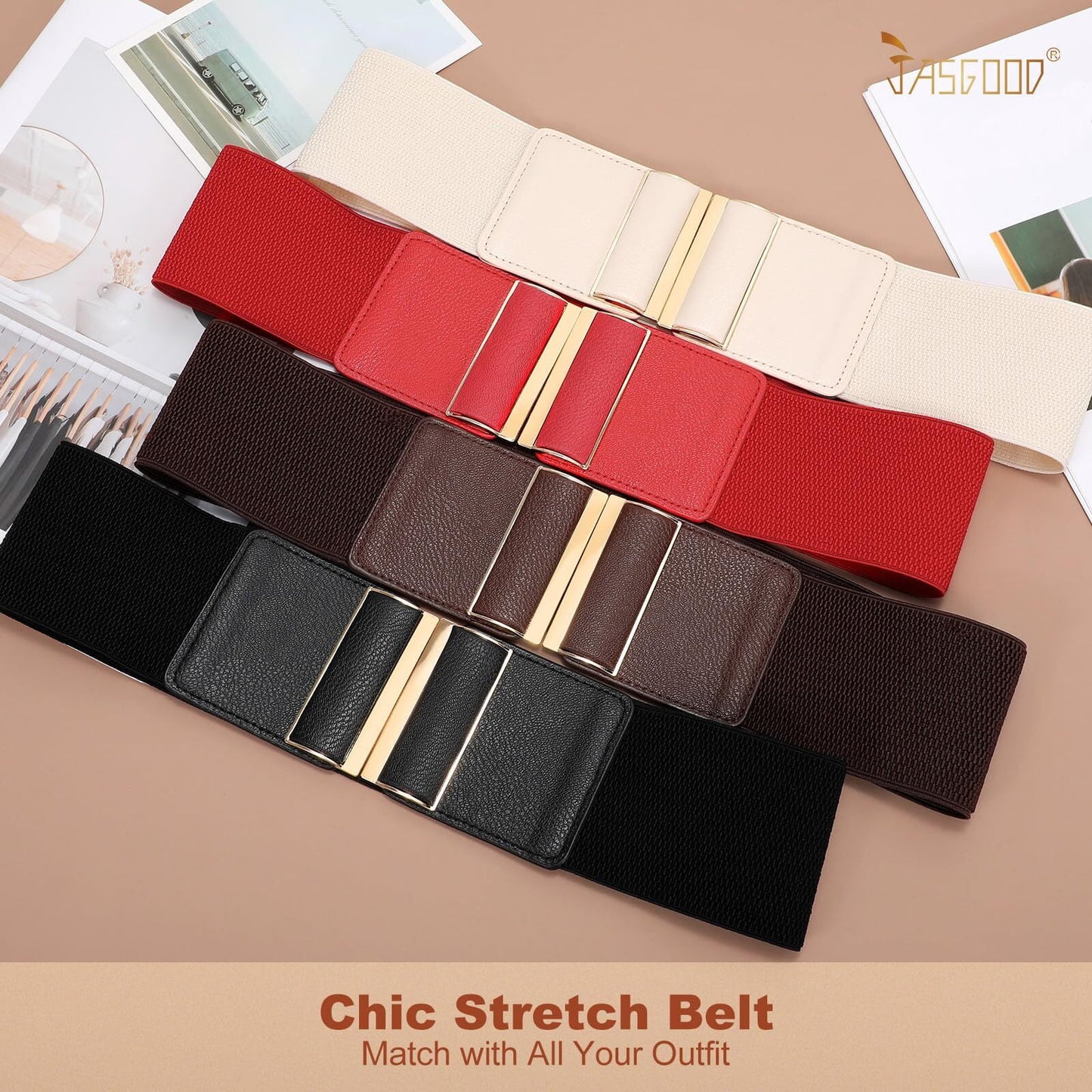 Women Wide Elastic Belt Stretchy Thick Belts for Women Dresses Ladies Waist Belts