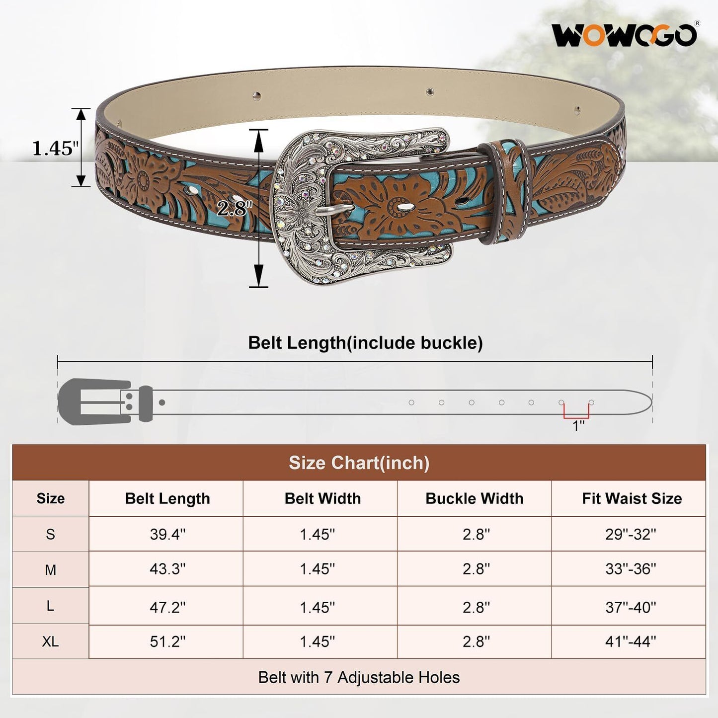 Western Belts for Women Cowgirl Cowboy Country Belt Turquoise Rhinestone Leat...